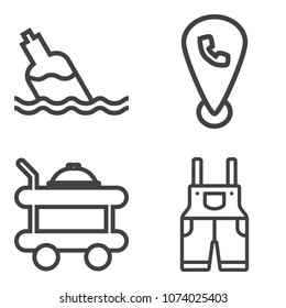 Premium outline set containing food, plastic, protection, transparent, mobile, jacket, bottle, clothing, liquid icons. Simple, modern flat vector illustration for mobile app, website or desktop app