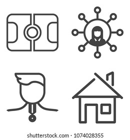 Premium outline set containing home, holding, website, cutout, stadium, challenge, white, play, estate, mobile icons. Simple, modern flat vector illustration for mobile app, website or desktop app