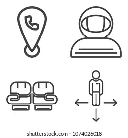 Premium outline set containing information, sign, astronaut, spacesuit, mobile, arrow, internet, boxing, leather icons. Simple, modern flat vector illustration for mobile app, website or desktop app