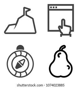 Premium outline set containing internet, direction, view, sky, east, scenic, ripe, web, sign, west, peak, food icons. Simple, modern flat vector illustration for mobile app, website or desktop app