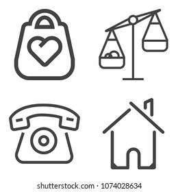 Premium outline set containing internet, real, accessory, property, equality, residential, object, measurement icons. Simple, modern flat vector illustration for mobile app, website or desktop app