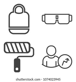 Premium outline set containing luggage, sun, style, color, roller, account, leather, renovation, handbag, travel icons. Simple, modern flat vector illustration for mobile app, website or desktop app