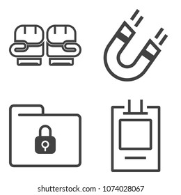 Premium outline set containing magnet, security, safety, science, white, boxing, training, attract, south, fight icons. Simple, modern flat vector illustration for mobile app, website or desktop app