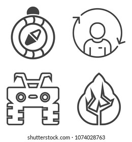 Premium outline set containing management, man, user, wheel, east, support, atv, bike, race, profile, dirt, fun icons. Simple, modern flat vector illustration for mobile app, website or desktop app