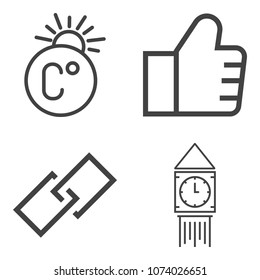 Premium outline set containing measurement, link, england, hyperlink, time, concept, number, london, cold, uk, web icons. Simple, modern flat vector illustration for mobile app, website or desktop app