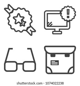 Premium outline set containing modern, eyeglasses, eye, virus, mobile, one, frame, passport, spectacles, optical icons. Simple, modern flat vector illustration for mobile app, website or desktop app