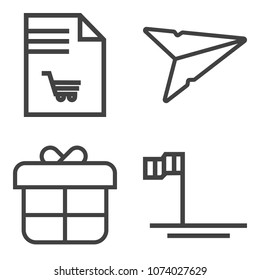 Premium outline set containing notebook, box, sea, nature, white, grocery, present, letter, view, sea of cortes icons. Simple, modern flat vector illustration for mobile app, website or desktop app