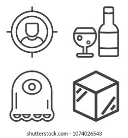 Premium outline set containing object, concept, wineglass, alien, man, alcohol, box, monster, business, market, 3d icons. Simple, modern flat vector illustration for mobile app, website or desktop app