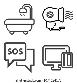 Premium outline set containing payment, style, house, rescue, hair, people, electric, person, card, banking, buy icons. Simple, modern flat vector illustration for mobile app, website or desktop app