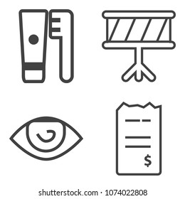 Premium outline set containing person, credit, bill, eye, hand, brush, concert, instrument, business, violin, ear icons. Simple, modern flat vector illustration for mobile app, website or desktop app