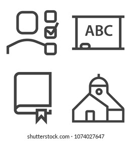Premium outline set containing personal, communication, book, literature, task, management, note, industry, work icons. Simple, modern flat vector illustration for mobile app, website or desktop app
