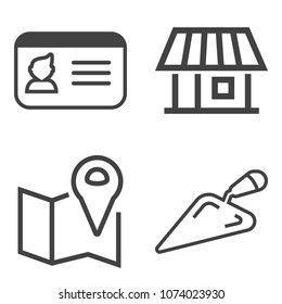 Premium outline set containing plastic, road, estate, street, window, personal, male, home, direction, new, real icons. Simple, modern flat vector illustration for mobile app, website or desktop app