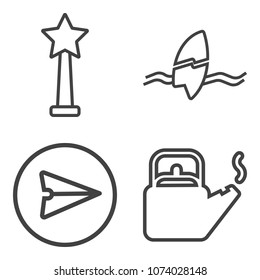 Premium outline set containing prize, wave, beach, sea, communication, sport, surf, achievement, tropical, ribbon icons. Simple, modern flat vector illustration for mobile app, website or desktop app