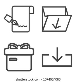 Premium outline set containing recycling, graphic, greeting, recycle, download, pen, garbage, document, card, bin icons. Simple, modern flat vector illustration for mobile app, website or desktop app