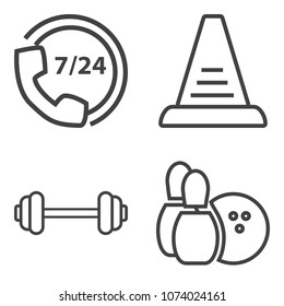 Premium outline set containing rise, operator, concept, phone, competition, office, construction, staircase, gym icons. Simple, modern flat vector illustration for mobile app, website or desktop app