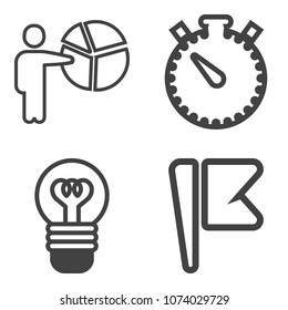 Premium outline set containing shine, idea, usa, number, presentation, country, national, female, businesswoman icons. Simple, modern flat vector illustration for mobile app, website or desktop app