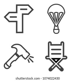 Premium outline set containing sky, interior, armchair, arrow, chair, way, pointer, high, comfortable, furniture icons. Simple, modern flat vector illustration for mobile app, website or desktop app