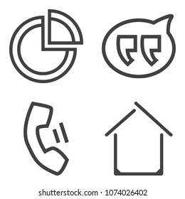Premium outline set containing smartphone, property, modern, cellphone, communicate, communication, presentation icons. Simple, modern flat vector illustration for mobile app, website or desktop app