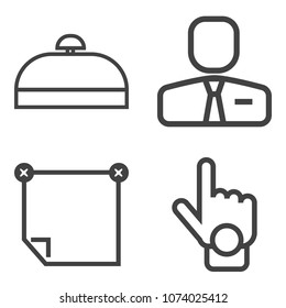 Premium outline set containing sticky, man, person, tour, white, people, bag, human, job, tourist, work, executive icons. Simple, modern flat vector illustration for mobile app, website or desktop app