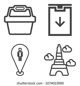 Premium outline set containing store, europe, purchase, sky, food, interface, urban, graphic, website, landmark icons. Simple, modern flat vector illustration for mobile app, website or desktop app