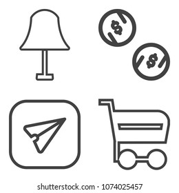 Premium outline set containing store, business, interior, sale, decor, wealth, phone, bank, investment, currency icons. Simple, modern flat vector illustration for mobile app, website or desktop app