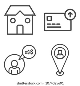 Premium outline set containing technology, building, bank, business, crane, entrepreneur, office, professional icons. Simple, modern flat vector illustration for mobile app, website or desktop app