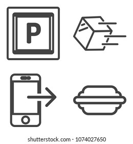 Premium outline set containing tomato, warehouse, road, sandwich, meal, transfer, internet, distribution, sign icons. Simple, modern flat vector illustration for mobile app, website or desktop app