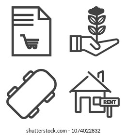 Premium outline set containing tree, gardening, market, soil, board, skateboarder, concept, food, extreme, life icons. Simple, modern flat vector illustration for mobile app, website or desktop app
