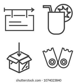 Premium outline set containing underwater, sea, template, blank, white, glass, download, empty, bar, billboard, ad icons. Simple, modern flat vector illustration for mobile app, website or desktop app