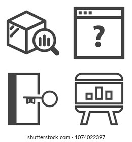 Premium outline set containing user, website, office, internet, danger, market, fire, abstract, evacuation, safety icons. Simple, modern flat vector illustration for mobile app, website or desktop app