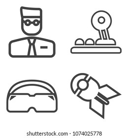 Premium outline set containing web, explosive, glasses, profile, element, human, person, computer, bomb, button icons. Simple, modern flat vector illustration for mobile app, website or desktop app