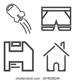 Premium outline set containing white, template, information, satellite, architecture, textile, ship, sport, modern icons. Simple, modern flat vector illustration for mobile app, website or desktop app
