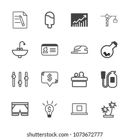 Premium outline set of icons containing nature, sweet, public, white, presentation, danger, safety, summer, paper, idea. Simple, modern flat vector illustration for mobile app, website or desktop app