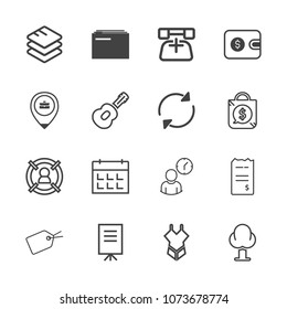 Premium outline set of icons containing call, cash, concept, environment, sign, file, financial, nature, bill, internet. Simple, modern flat vector illustration for mobile app, website or desktop app