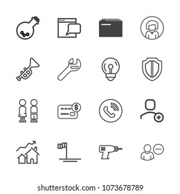 Premium outline set of icons containing account, user, lady, ocean, phone, circle, card, tool, bank, internet, website. Simple, modern flat vector illustration for mobile app, website or desktop app