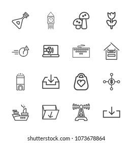Premium outline set of icons containing money, luxury, radio, war, station, military, sea, garbage, instrument, web, ben. Simple, modern flat vector illustration for mobile app, website or desktop app