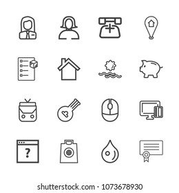 Premium outline set of icons containing employer, leather, employee, diploma, unknown, job, style, web, young, retail. Simple, modern flat vector illustration for mobile app, website or desktop app
