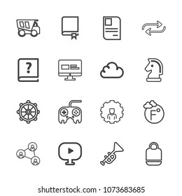 Premium outline set of icons containing temperature, jazz, bugle, leather, vehicle, trumpet, internet, fashion, tipper. Simple, modern flat vector illustration for mobile app, website or desktop app