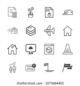 Premium outline set of icons containing concept, nation, business, fashion, internet, investment, shipping, progress, up. Simple, modern flat vector illustration for mobile app, website or desktop app