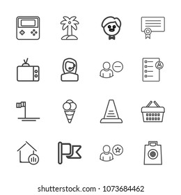 Premium outline set of icons containing nation, real, buy, business, service, cream, estate, america, button, leaf, flag. Simple, modern flat vector illustration for mobile app, website or desktop app