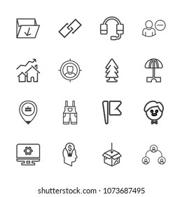 Premium outline set of icons containing hierarchy, structure, uniform, job, trash, package, concept, restaurant, call. Simple, modern flat vector illustration for mobile app, website or desktop app