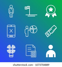 Premium outline set of icons containing cord, champion, award, casual, victory, business, seamark, competition. Simple, modern flat vector illustration for mobile app, website or desktop app