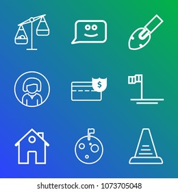 Premium outline set of icons containing screwdriver, weight, mexico, balance, up, ladder, young, business, lady, home. Simple, modern flat vector illustration for mobile app, website or desktop app