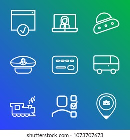 Premium outline set of icons containing people, alien, space, hat, sign, online, cap, personal, internet, work, young. Simple, modern flat vector illustration for mobile app, website or desktop app