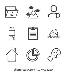 Premium outline set of icons containing web, luxury, recycle, travel, container, landscape, pollution, trash, animal. Simple, modern flat vector illustration for mobile app, website or desktop app