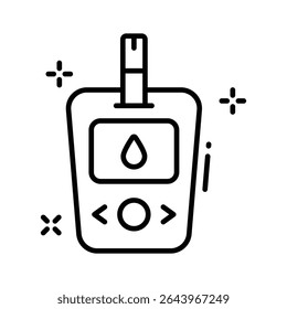 Ein Premium-Umrissstil-Symbol für den Glucometer-Lesescreen