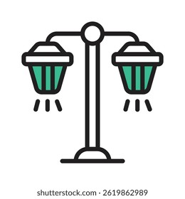 Premium outline style icon of streetlamp