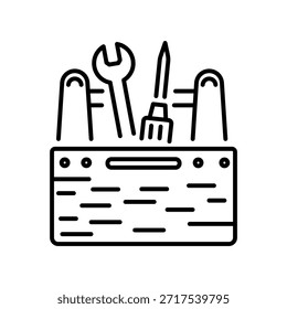 Icono de estilo de contorno de Premium de la caja de herramientas 

