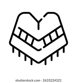 Premium outline style icon of traditional mexican poncho
