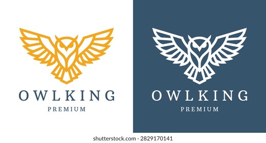 Premium owl logo with wings spread